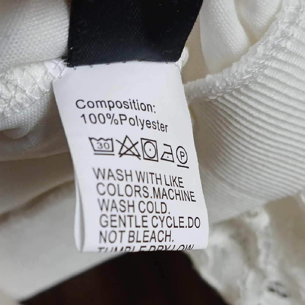 SHEIN White Long Sleeve Bib Collar Crop Blouse - Picture 6 of 8